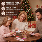 3D Wooden Puzzle Kit Gingerbread House Diamond Art Decor