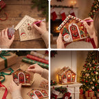 3D Wooden Puzzle Kit Gingerbread House Diamond Art Decor