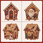 3D Wooden Puzzle Kit Gingerbread House Diamond Art Decor