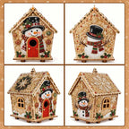 3D Wooden Puzzle Kit Gingerbread House Diamond Art Decor