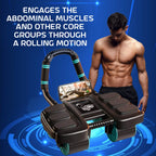 Ab Roller Four-Wheel Automatic Rebound Padded Elbow Supports