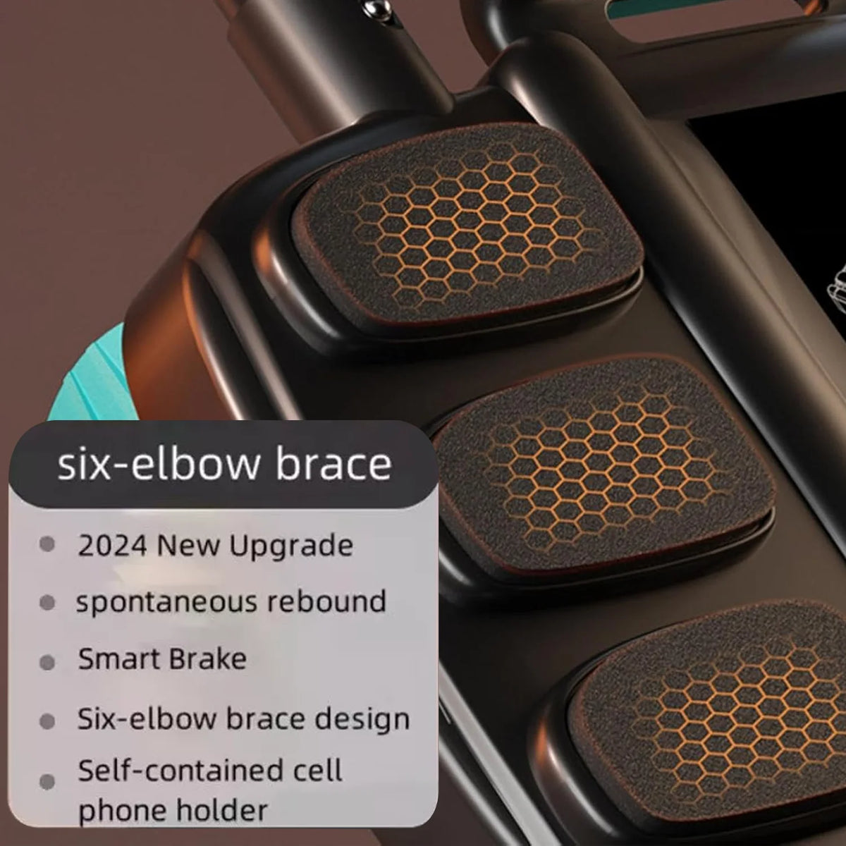 Ab Roller Four-Wheel Automatic Rebound Padded Elbow Supports