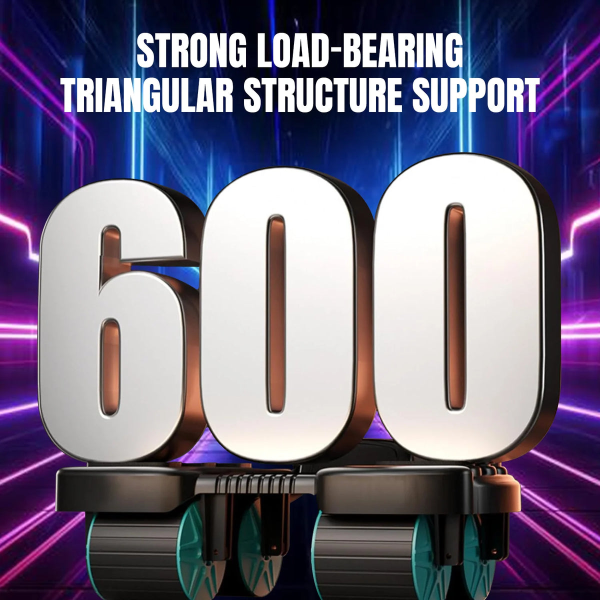 Ab Roller Four-Wheel Automatic Rebound Padded Elbow Supports
