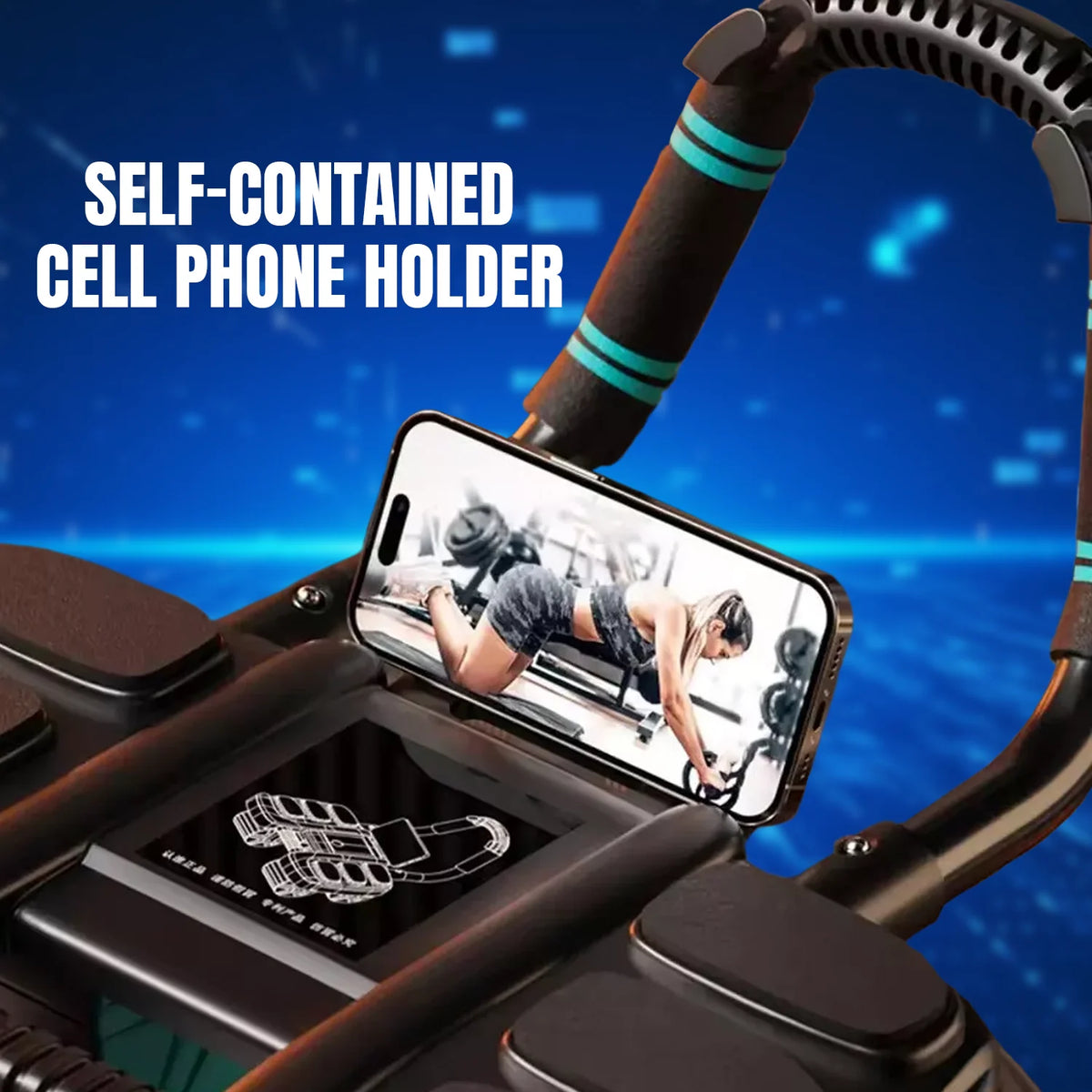 Ab Roller Four-Wheel Automatic Rebound Padded Elbow Supports