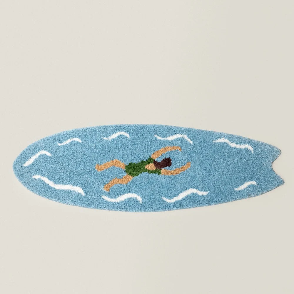 Accent Rug Surfboard Shape Plush High-Pile Shag