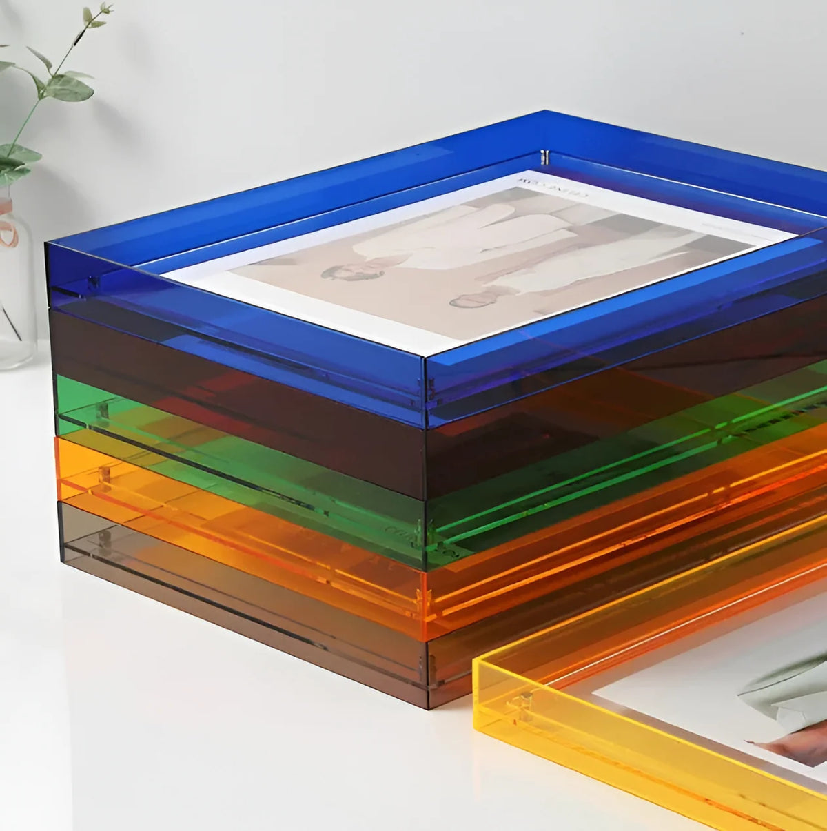 Acrylic Photo Frame Transparent Floating Desk & Wall Display