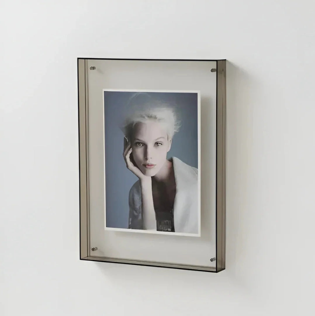 Acrylic Photo Frame Transparent Floating Desk & Wall Display