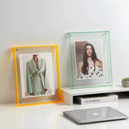 Acrylic Photo Frame Transparent Floating Desk & Wall Display