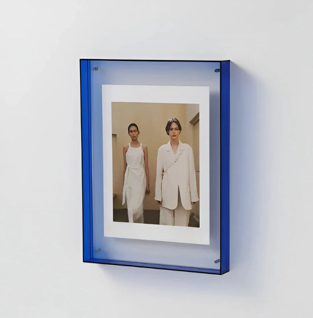 Acrylic Photo Frame Transparent Floating Desk & Wall Display