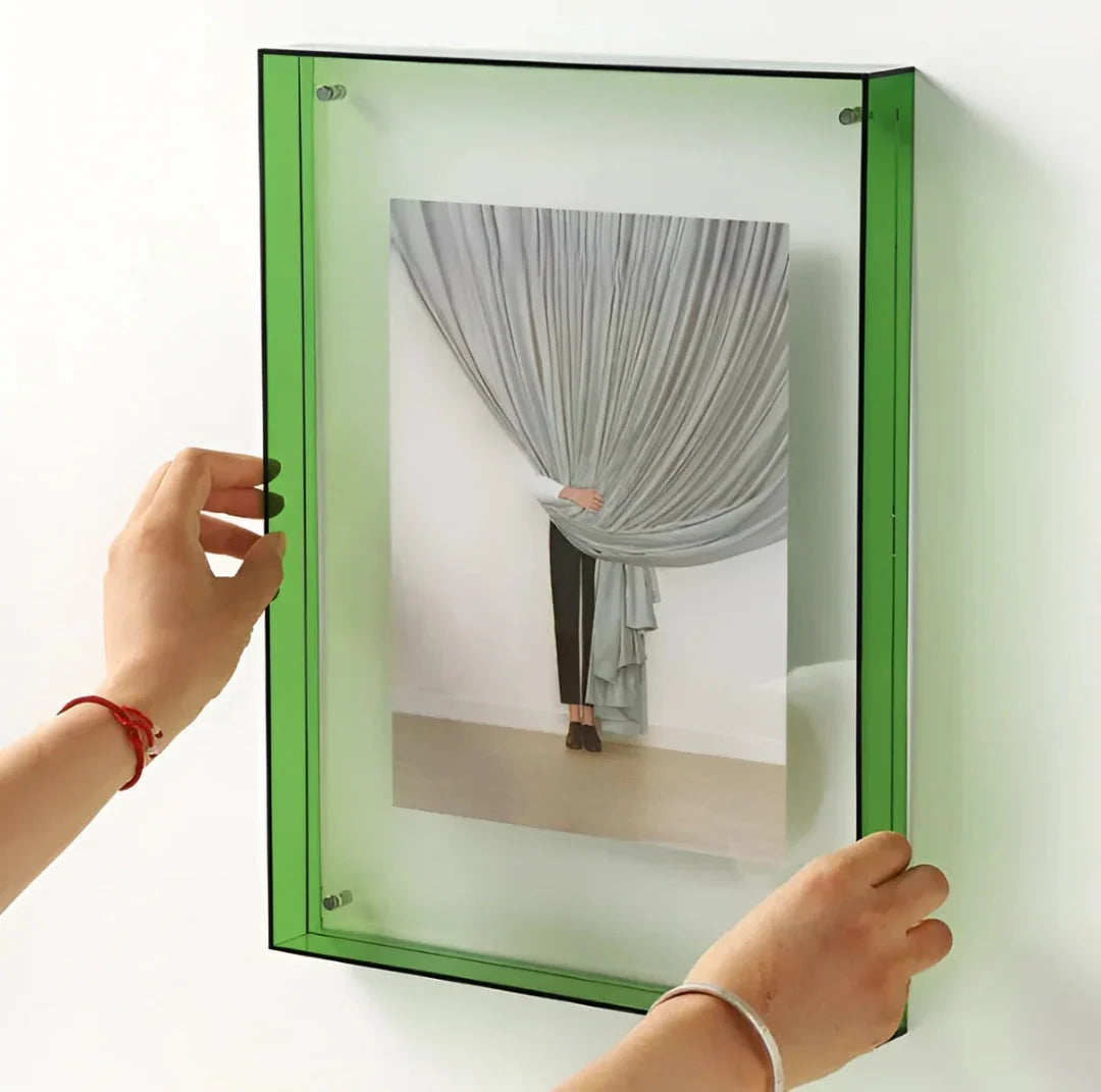 Acrylic Photo Frame Transparent Floating Desk & Wall Display