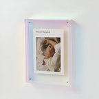 Acrylic Photo Frame Transparent Floating Desk & Wall Display