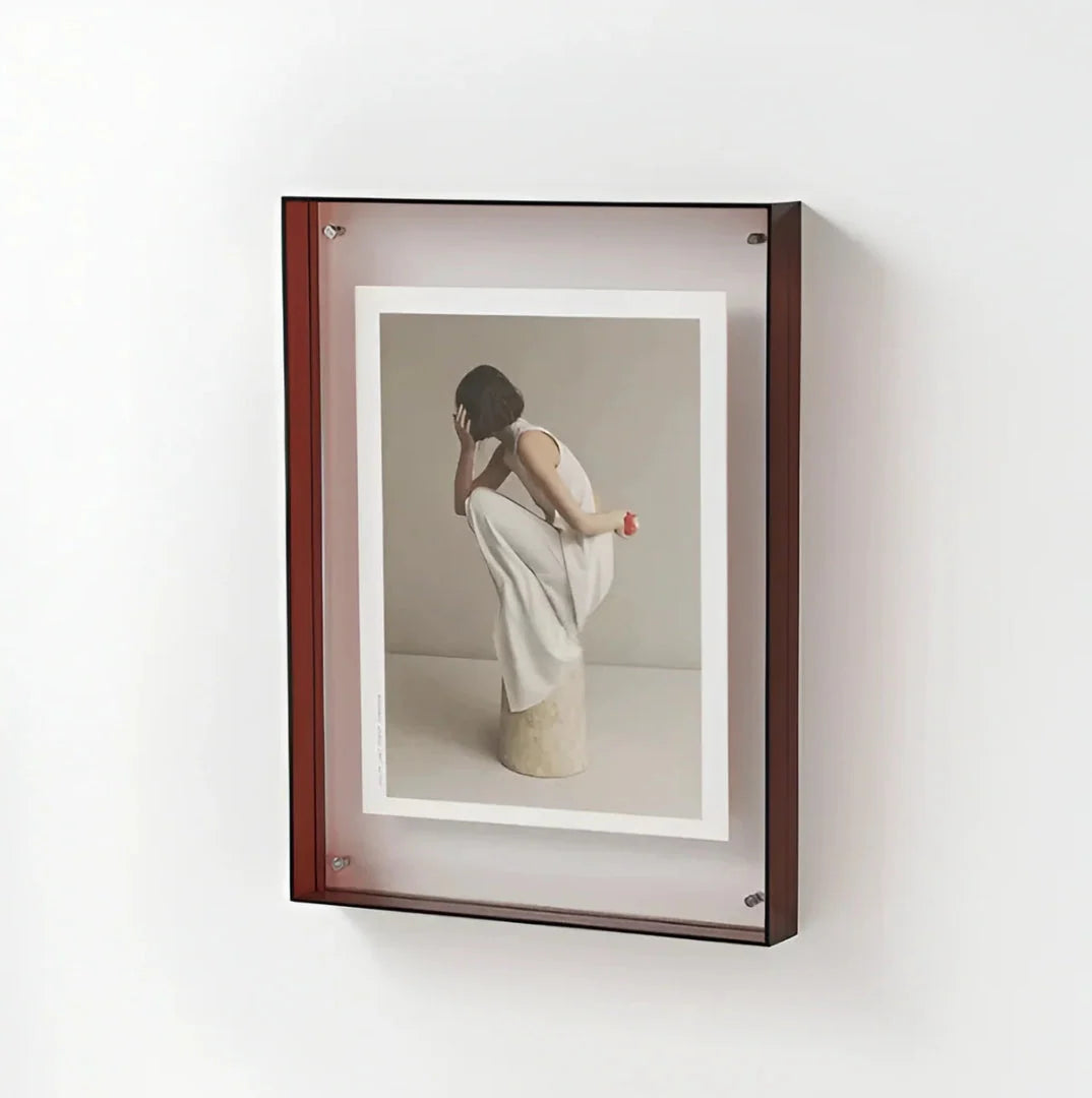 Acrylic Photo Frame Transparent Floating Desk & Wall Display