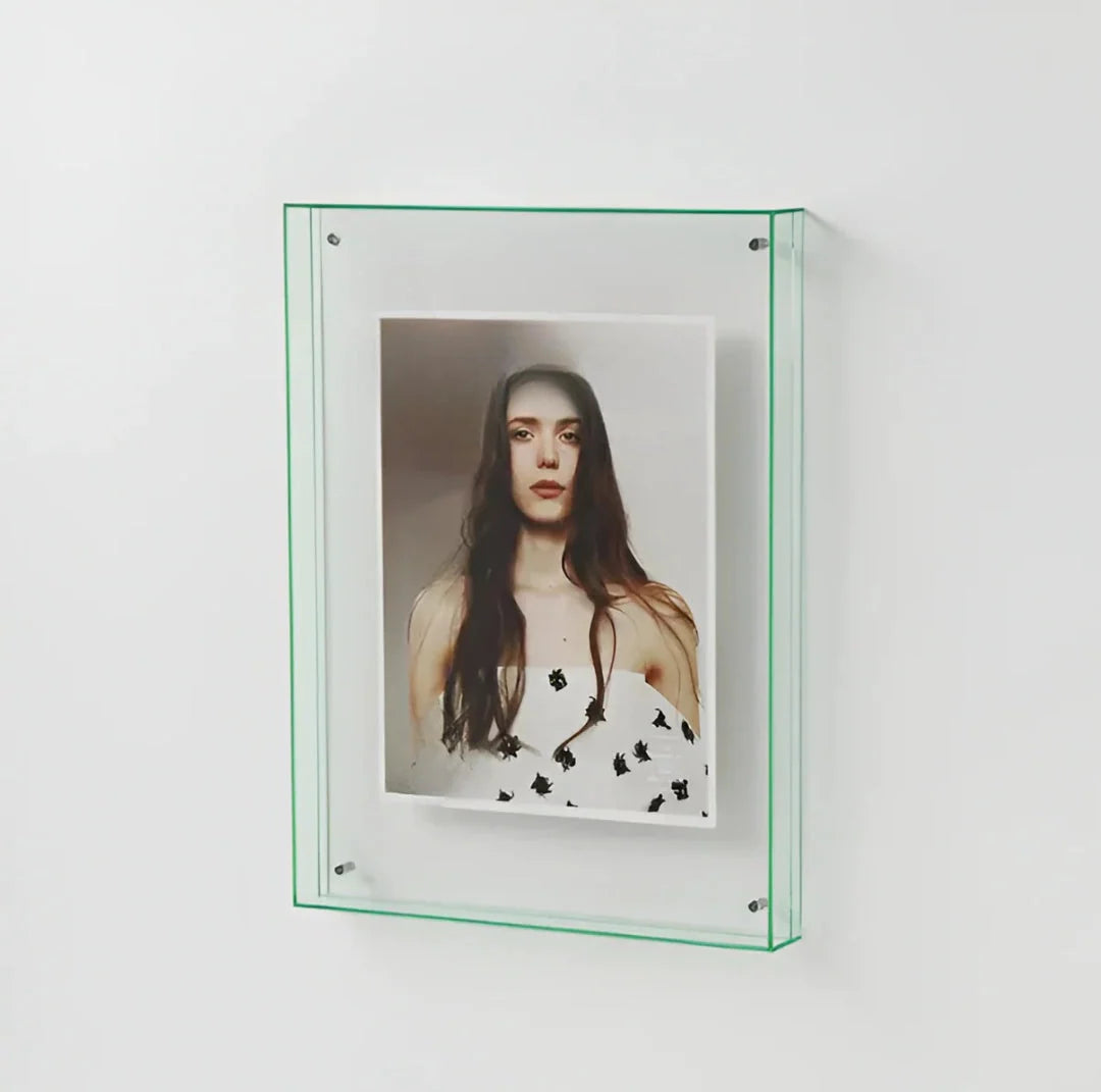 Acrylic Photo Frame Transparent Floating Desk & Wall Display