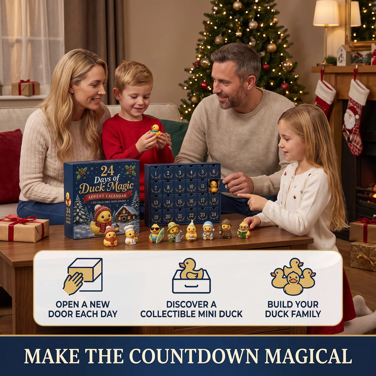 Advent Calendar 24 Duck Figurines Collectible Set