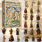 Advent Calendar 24 Medieval Cat Figurines Acrylic Ornaments