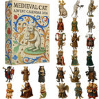 Advent Calendar 24 Medieval Cat Figurines Acrylic Ornaments