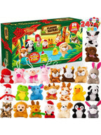 Advent Calendar 24 Mini Plush Animals Reusable Christmas Countdown