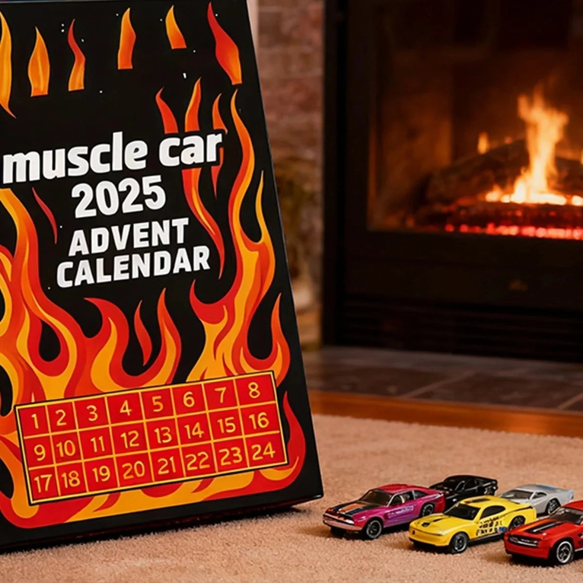 Advent Calendar 24 Miniature Cars Plastic & Die-Cast Metal