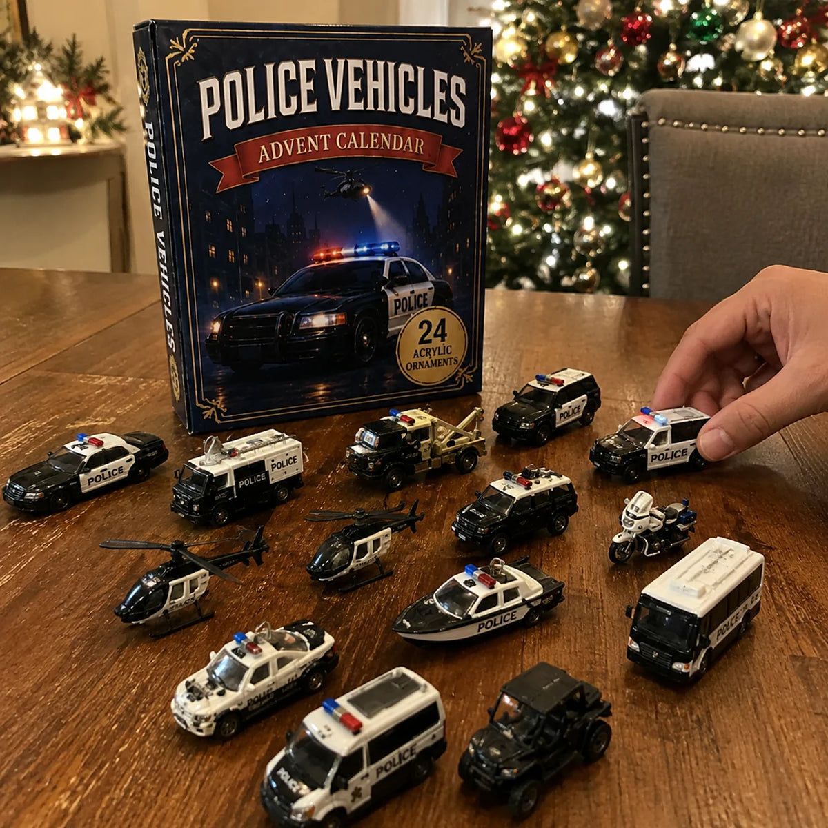 Advent Calendar 24 Police Vehicles Collection & Play Set