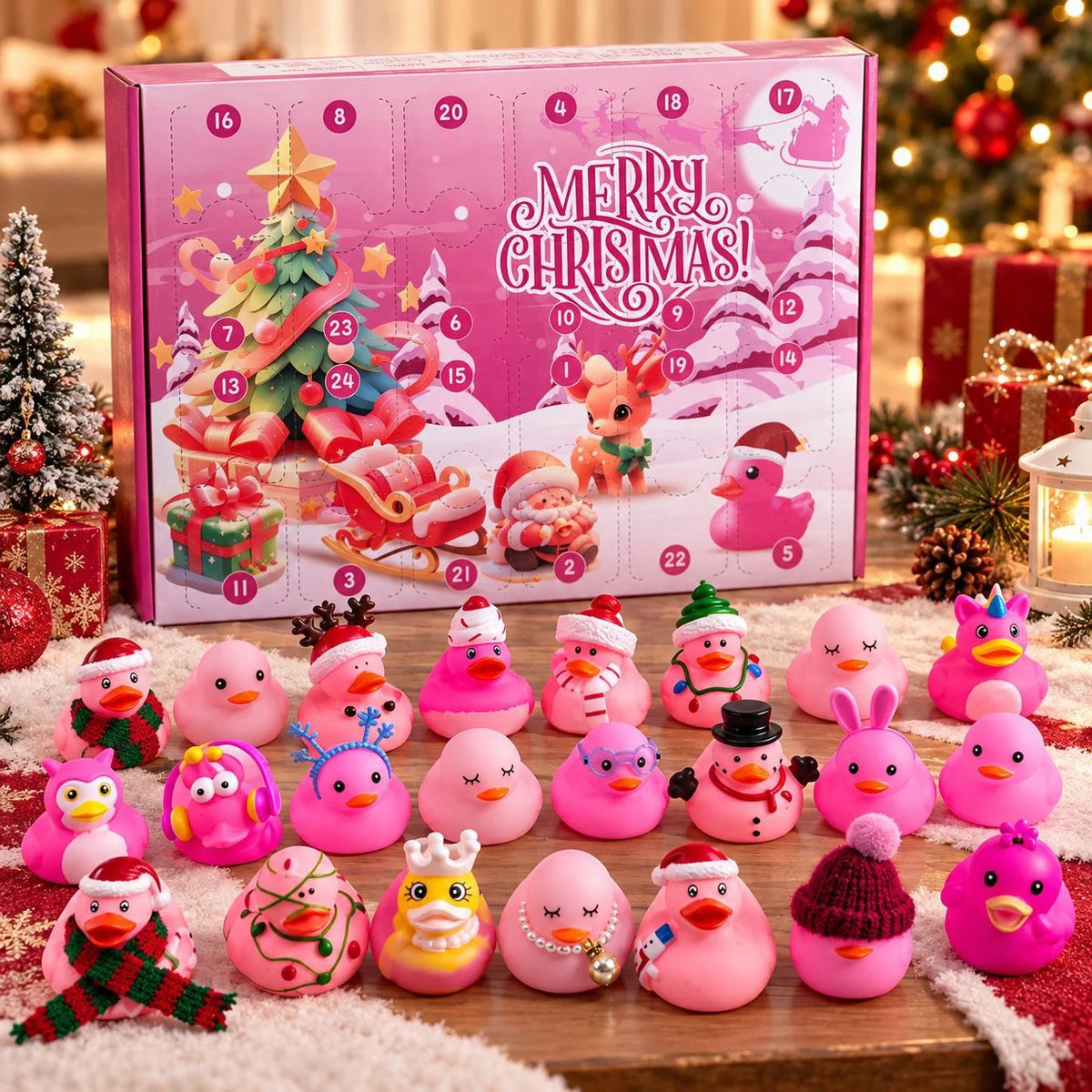 Advent Calendar 24 Squeezable Vinyl Duck Toys