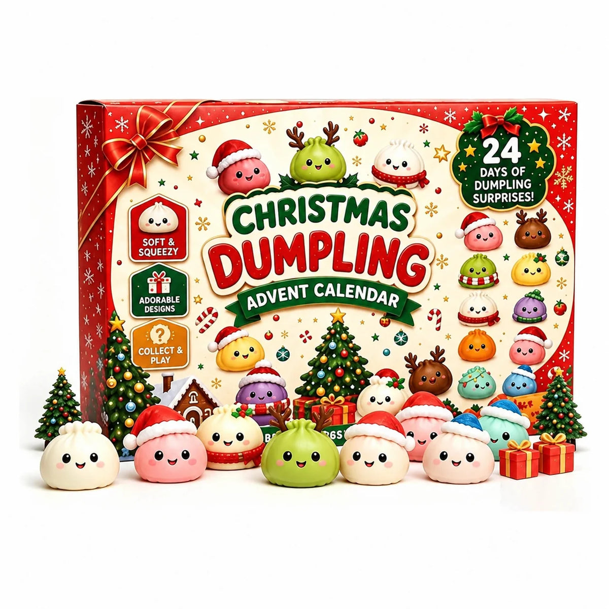 Advent Calendar 24 Squishy Toys Collectible Surprises