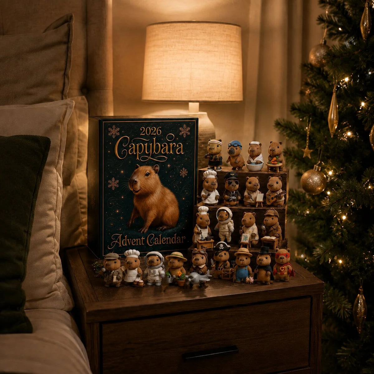 Advent Calendar Capybara Ornaments 24-Day Christmas Countdown