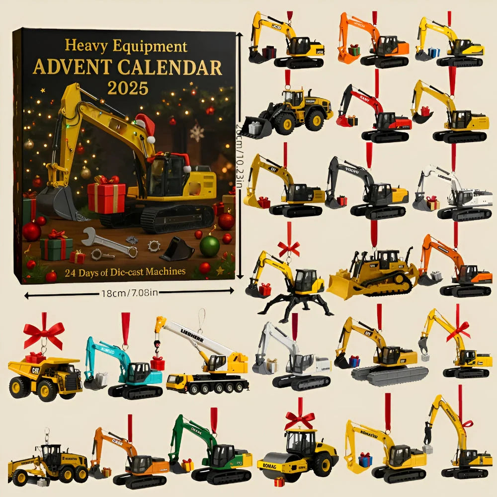 Advent Calendar Construction Vehicles Die-Cast Metal 24 Doors