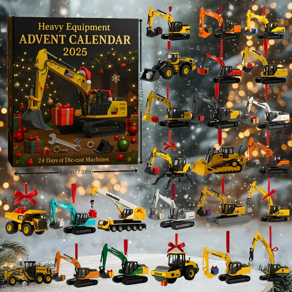Advent Calendar Construction Vehicles Die-Cast Metal 24 Doors