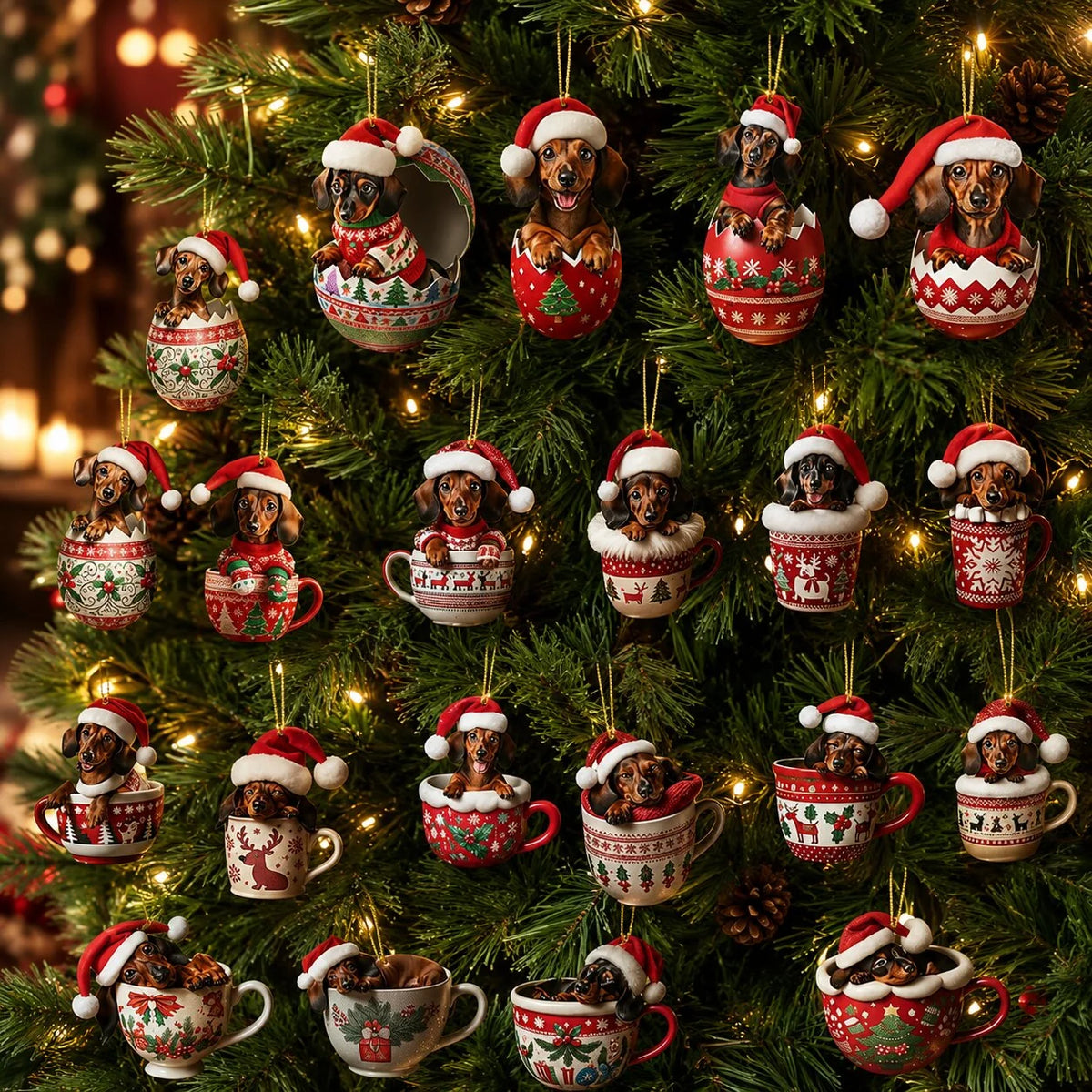 Advent Calendar Dachshund Ornaments 24 Daily Surprises