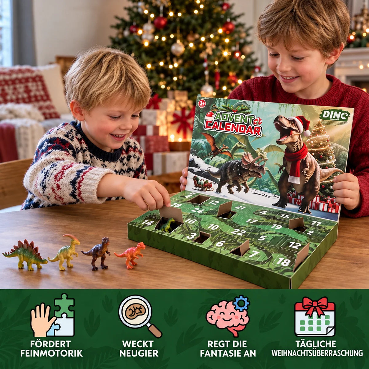 Advent Calendar Dinosaur 24 Daily Surprises