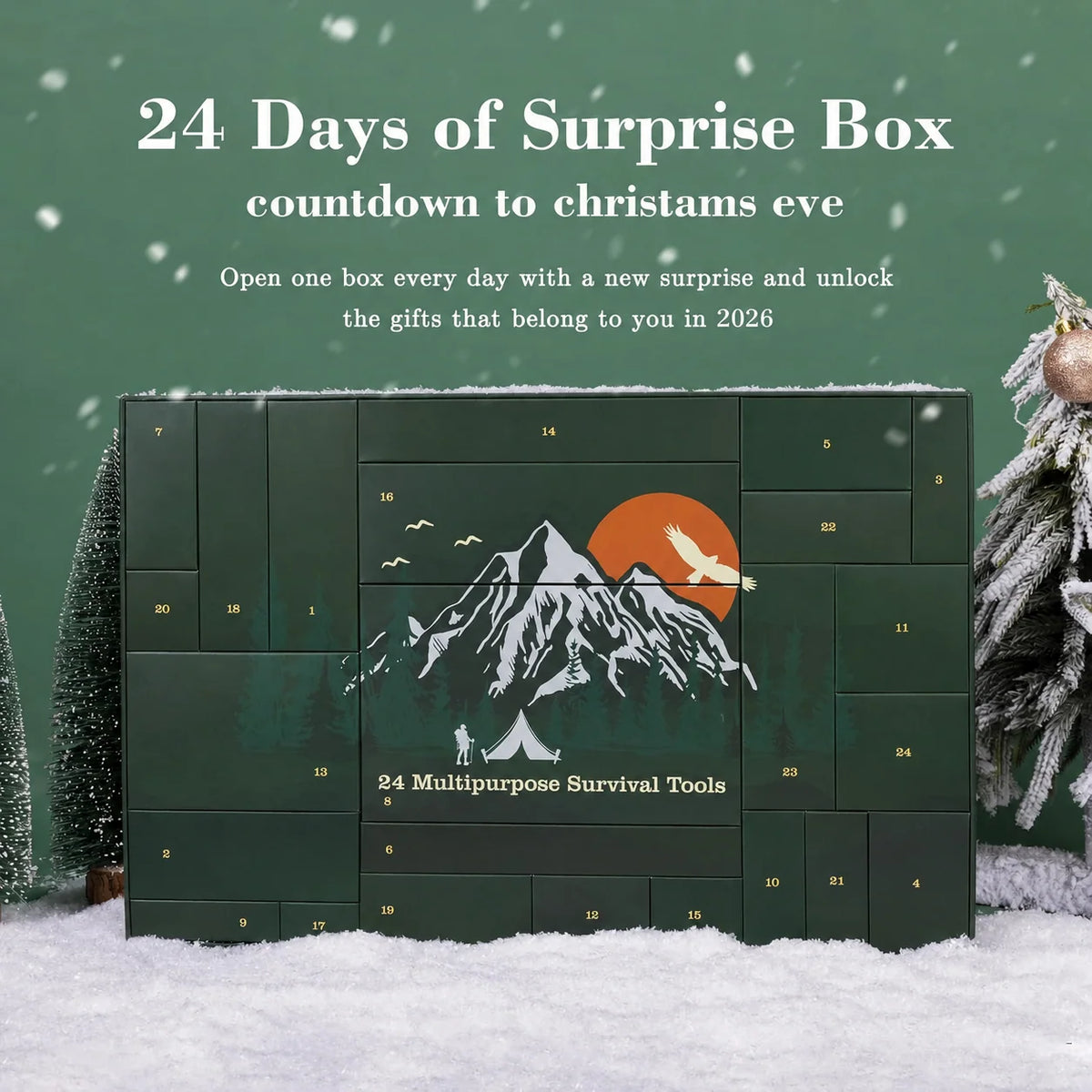 Advent Calendar Outdoor Survival Gear 24 Pieces
