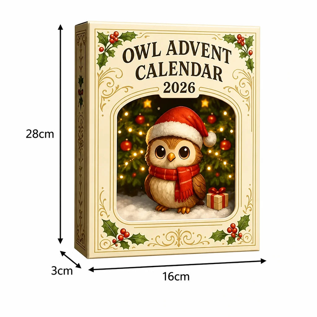 Advent Calendar Owl Design 24-Day Christmas Countdown