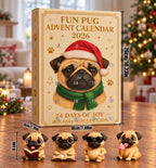 Advent Calendar Pug Figures 24-Day Countdown