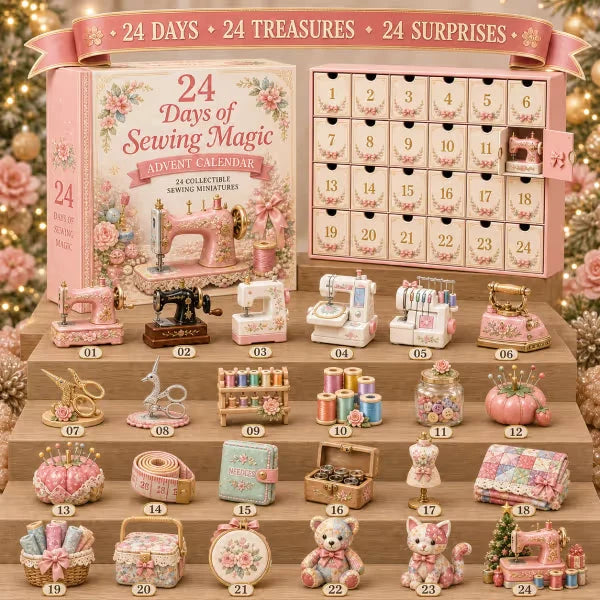 Advent Calendar Sewing-Themed Collectible Set of 24 Miniatures