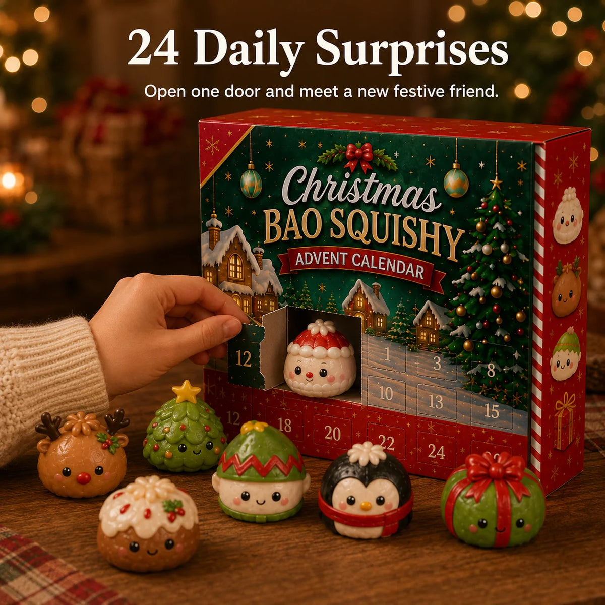 Advent Calendar Soft Squeezable Bao Figures 24-Day Countdown