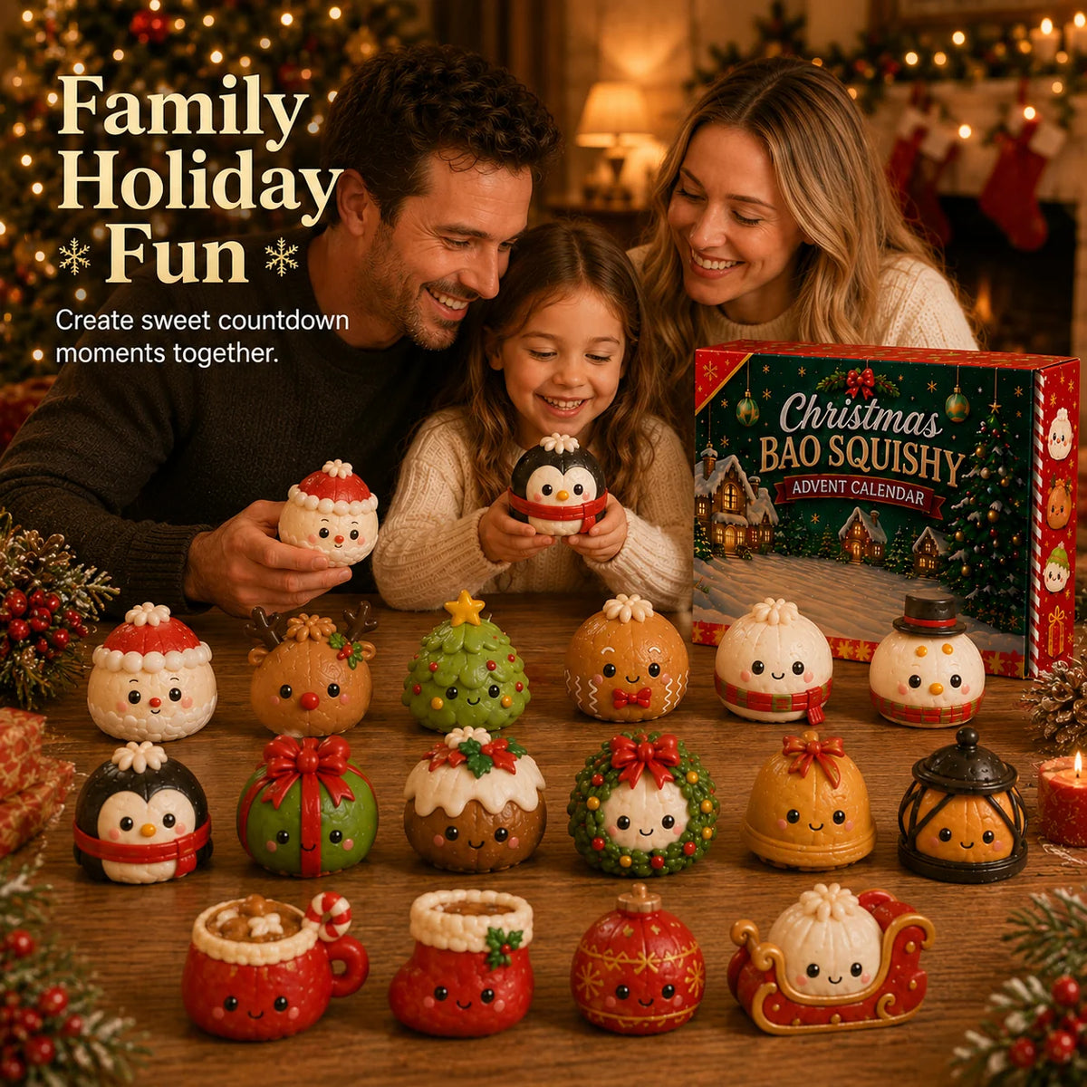 Advent Calendar Soft Squeezable Bao Figures 24-Day Countdown