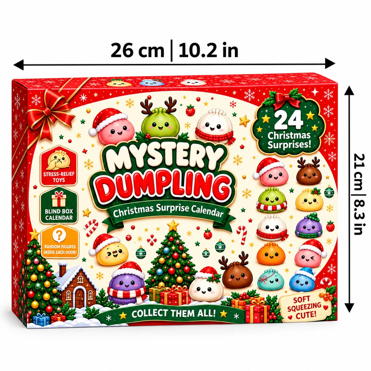 Advent Calendar Squishy Silicone Dumpling Figures 24-Day Countdown