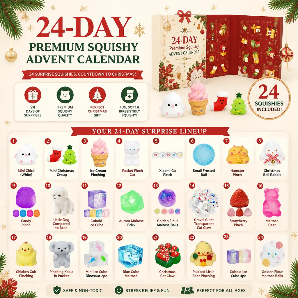 Advent Calendar Squishy Toys 24-Day Christmas Countdown