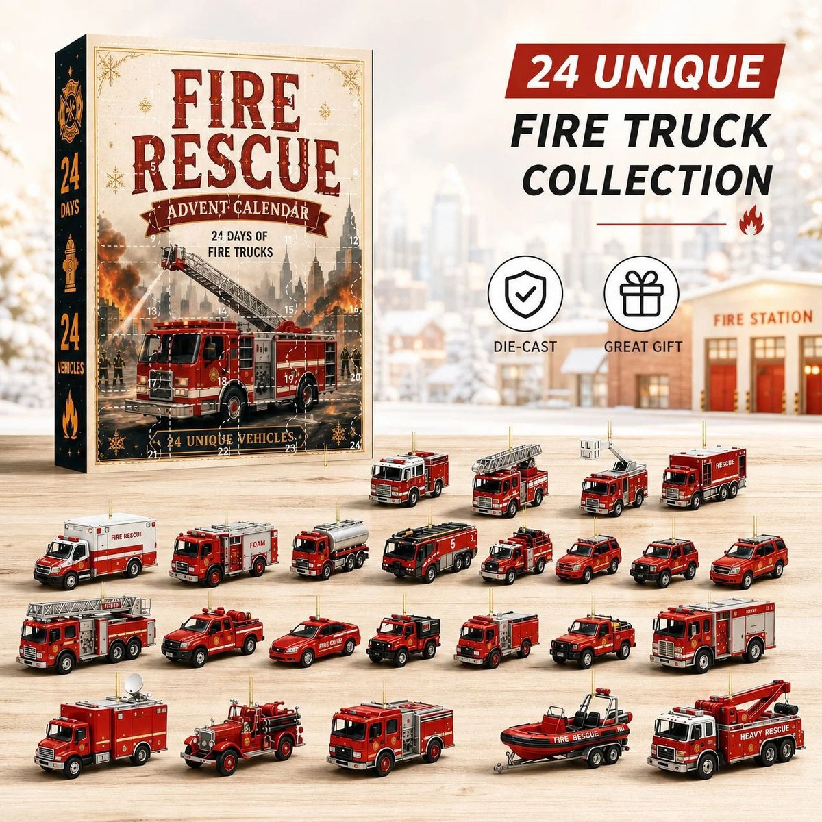 Advent Calendar Vehicle Ornaments 24 Days Of Surprises