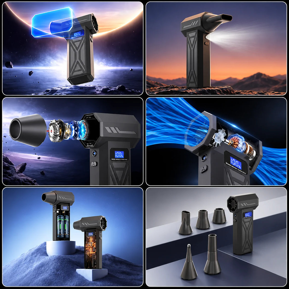 Air Blower Cordless Handheld Brushless 4-Speed