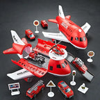 Airplane Playset Transforming Play Base Fold-Out Tracks
