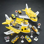 Airplane Playset Transforming Play Base Fold-Out Tracks