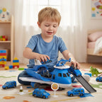 Airplane Playset Transforming Play Base Fold-Out Tracks