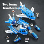 Airplane Playset Transforming Play Base Fold-Out Tracks