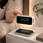 Alarm Clock 3-in-1 Wireless Charging & Touch Dimmable Lamp