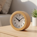 Alarm Clock Silent Movement Beech Wood Case