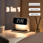 Alarm Clock Wireless Charging & Touch Dimmable Night Light