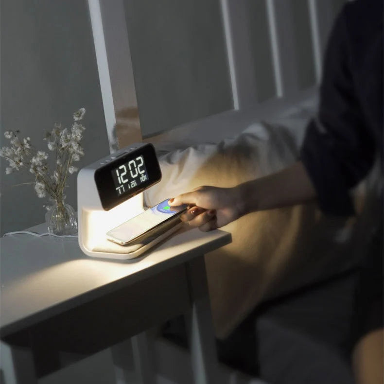 Alarm Clock Wireless Charging & Touch Dimmable Night Light
