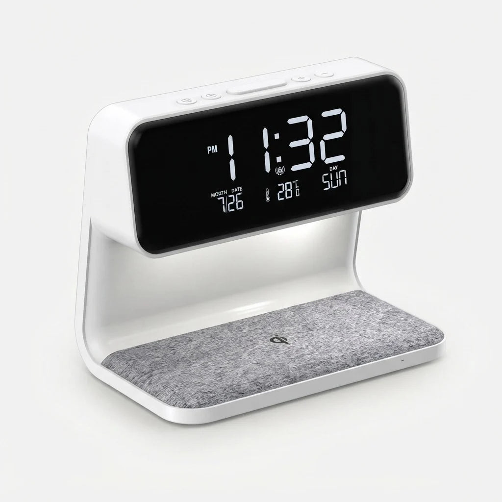 Alarm Clock Wireless Charging & Touch Dimmable Night Light