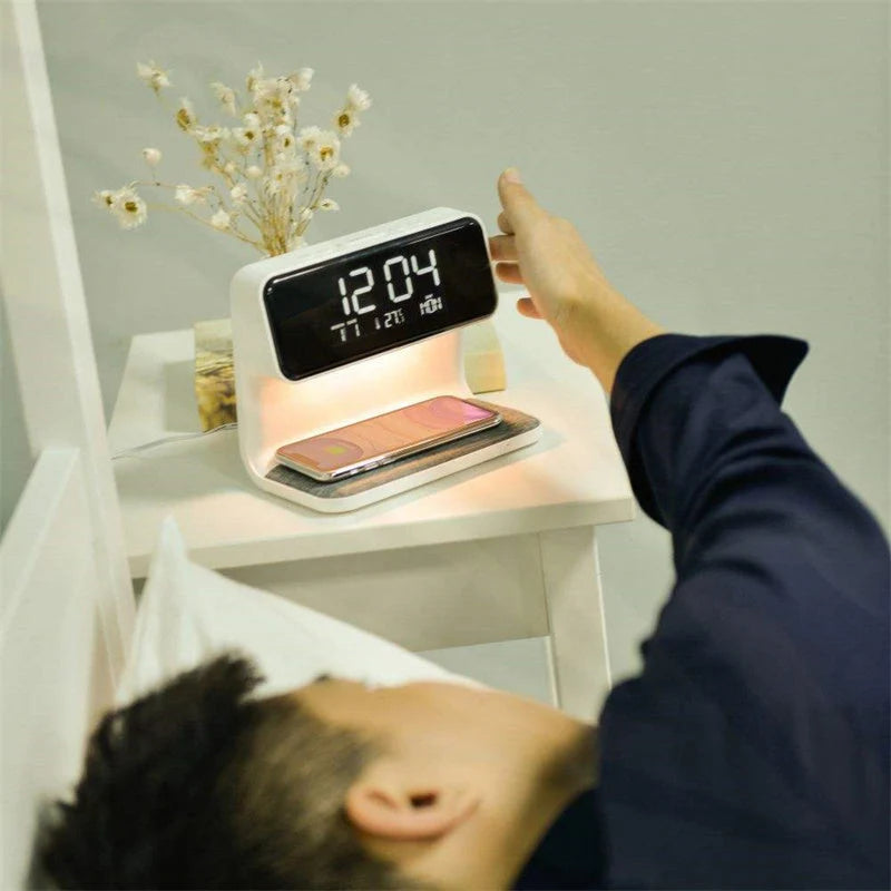 Alarm Clock Wireless Charging & Touch Dimmable Night Light